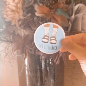 A sticker that says you Birkenstock
